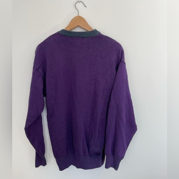 Vintage Purple Golfer Sweater by Cladwell Size Small - Picture 6 of 8